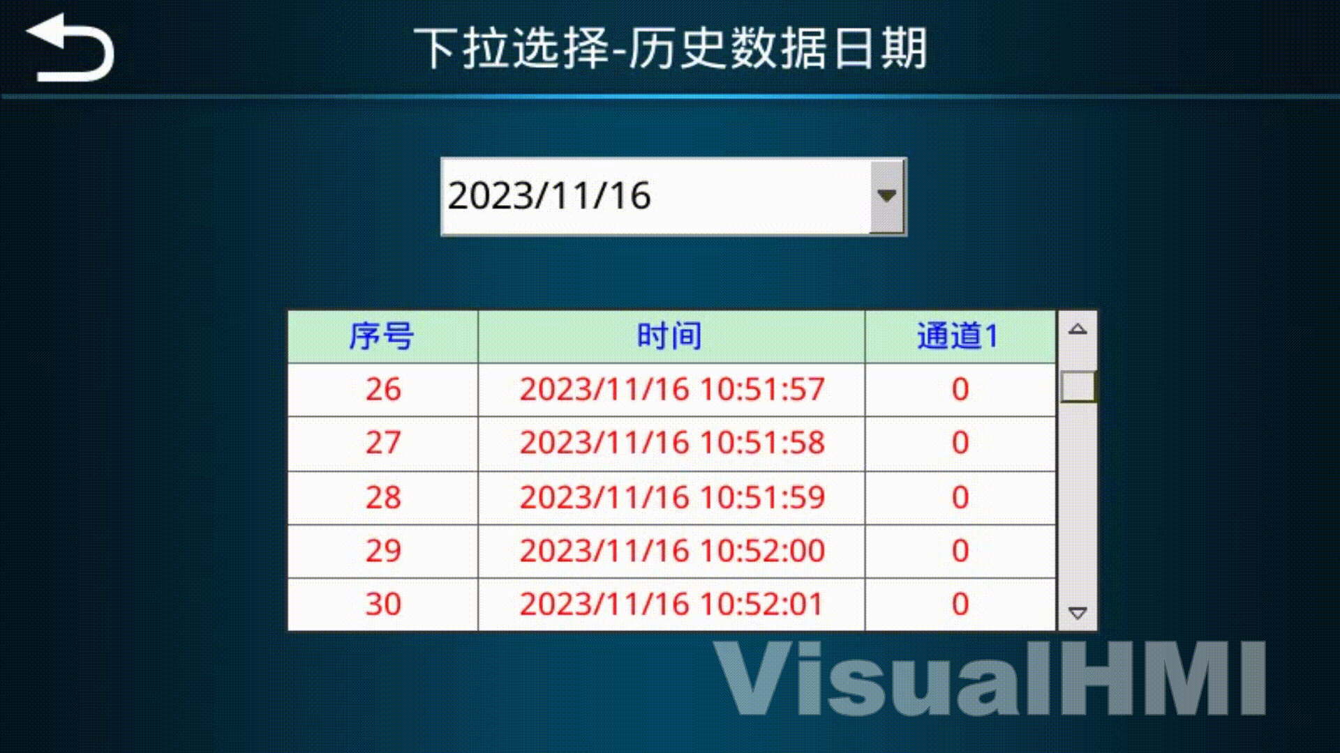 VisualHMI 下拉选择：静态/动态选项、数值转换与历史日期插图5